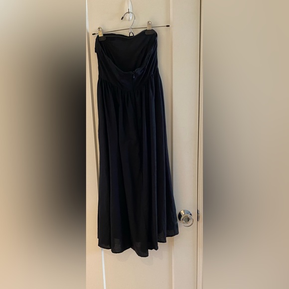 Banana Republic Factory 00 Petite Strapless Linen Blend Midi Length Dress - Picture 2 of 5